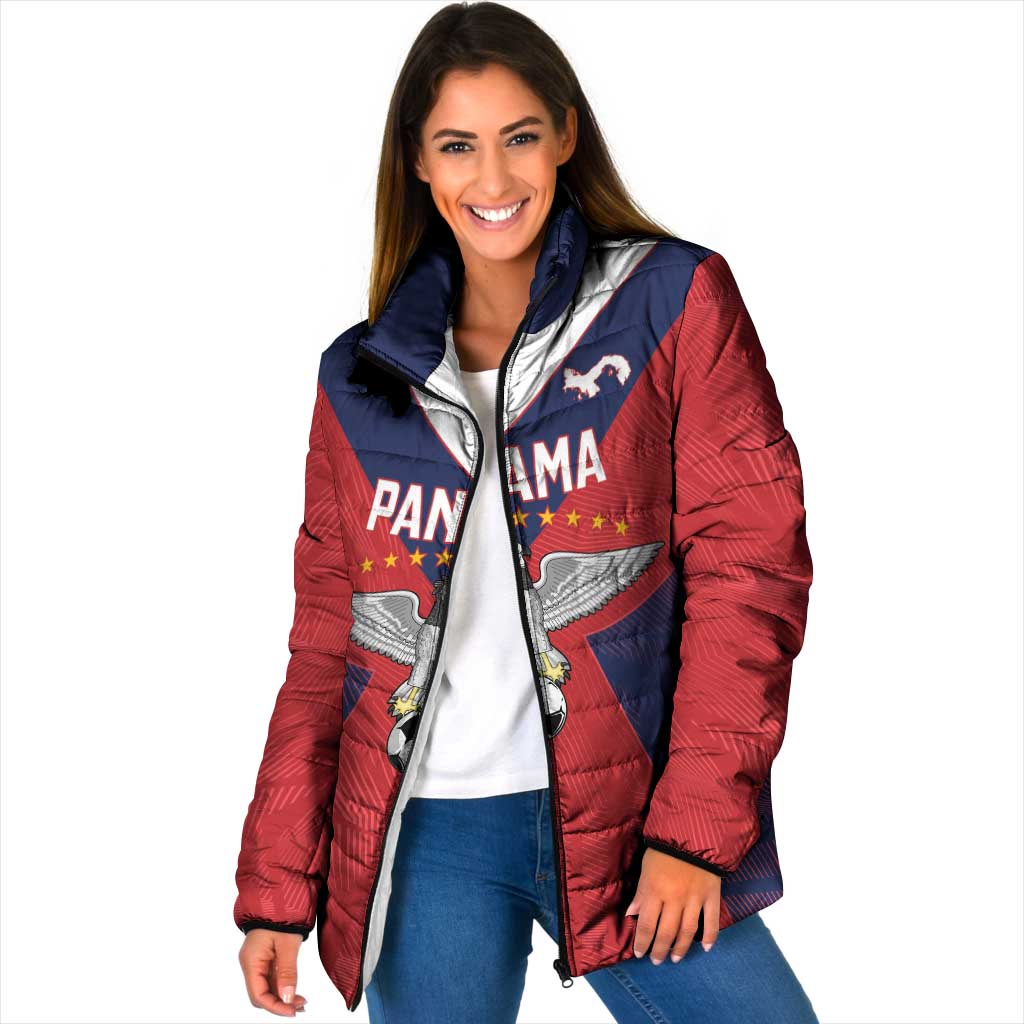 Custom Panama Football Padded Jacket Los Canaleros Harpy Eagle - Wonder Print Shop