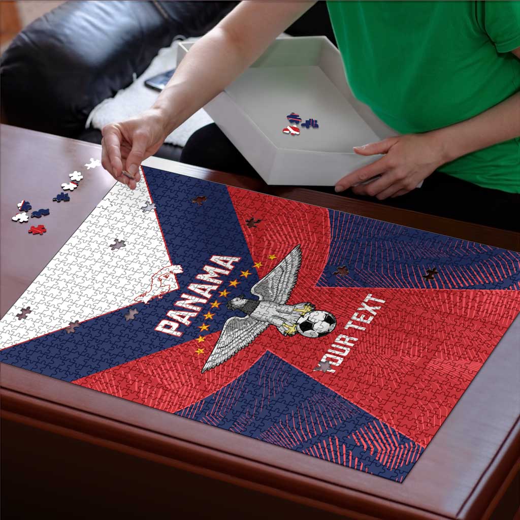 Custom Panama Football Puzzle Los Canaleros Harpy Eagle - Wonder Print Shop