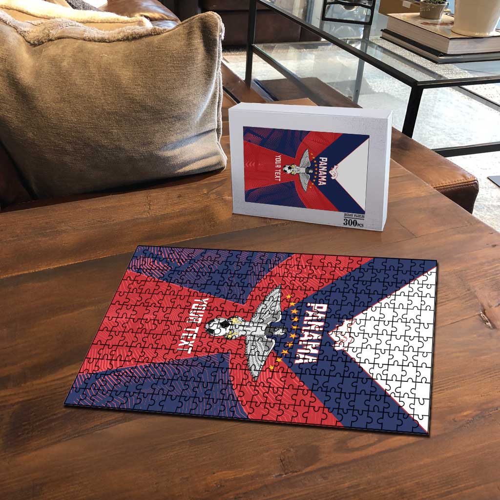 Custom Panama Football Puzzle Los Canaleros Harpy Eagle - Wonder Print Shop