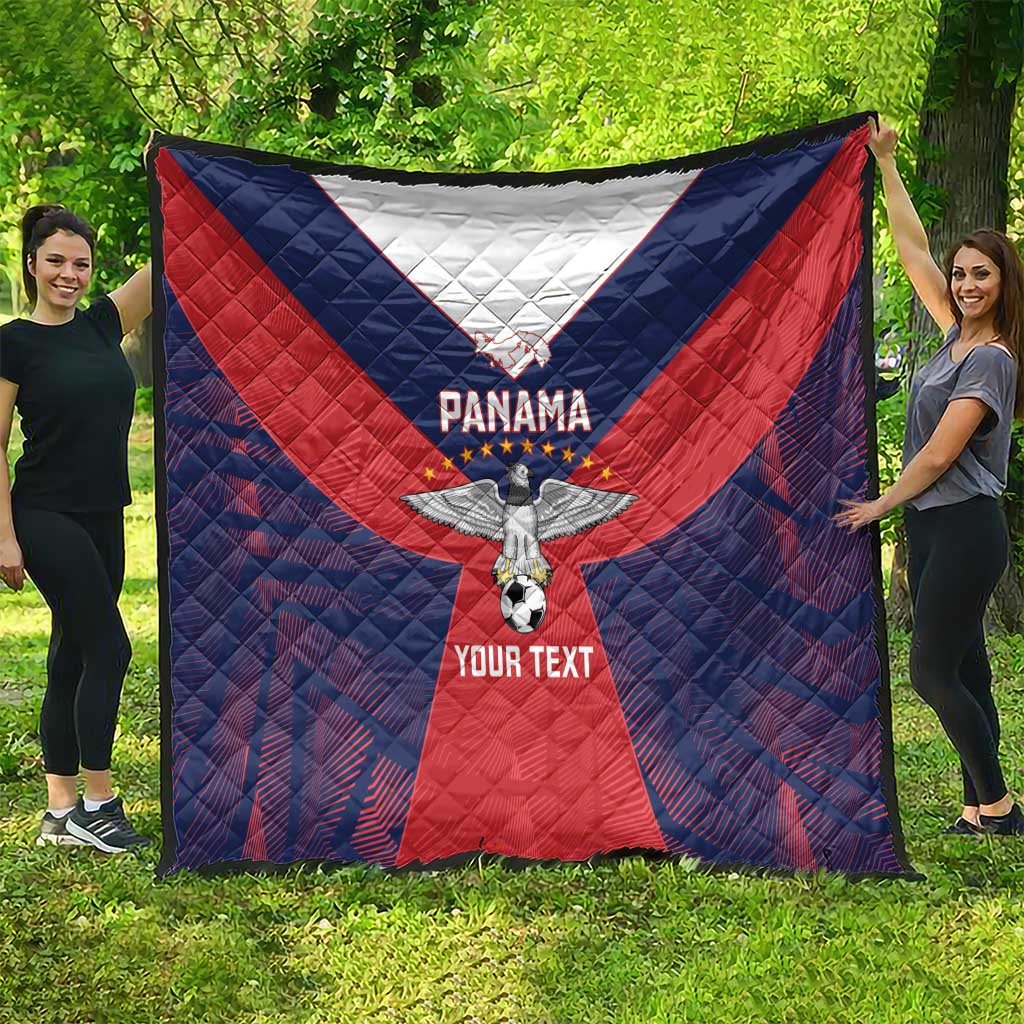 Custom Panama Football Quilt Los Canaleros Harpy Eagle - Wonder Print Shop