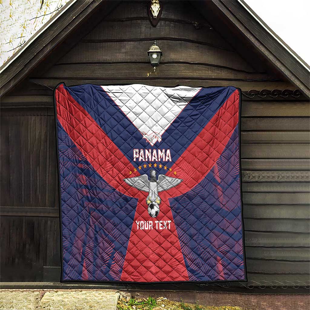 Custom Panama Football Quilt Los Canaleros Harpy Eagle - Wonder Print Shop