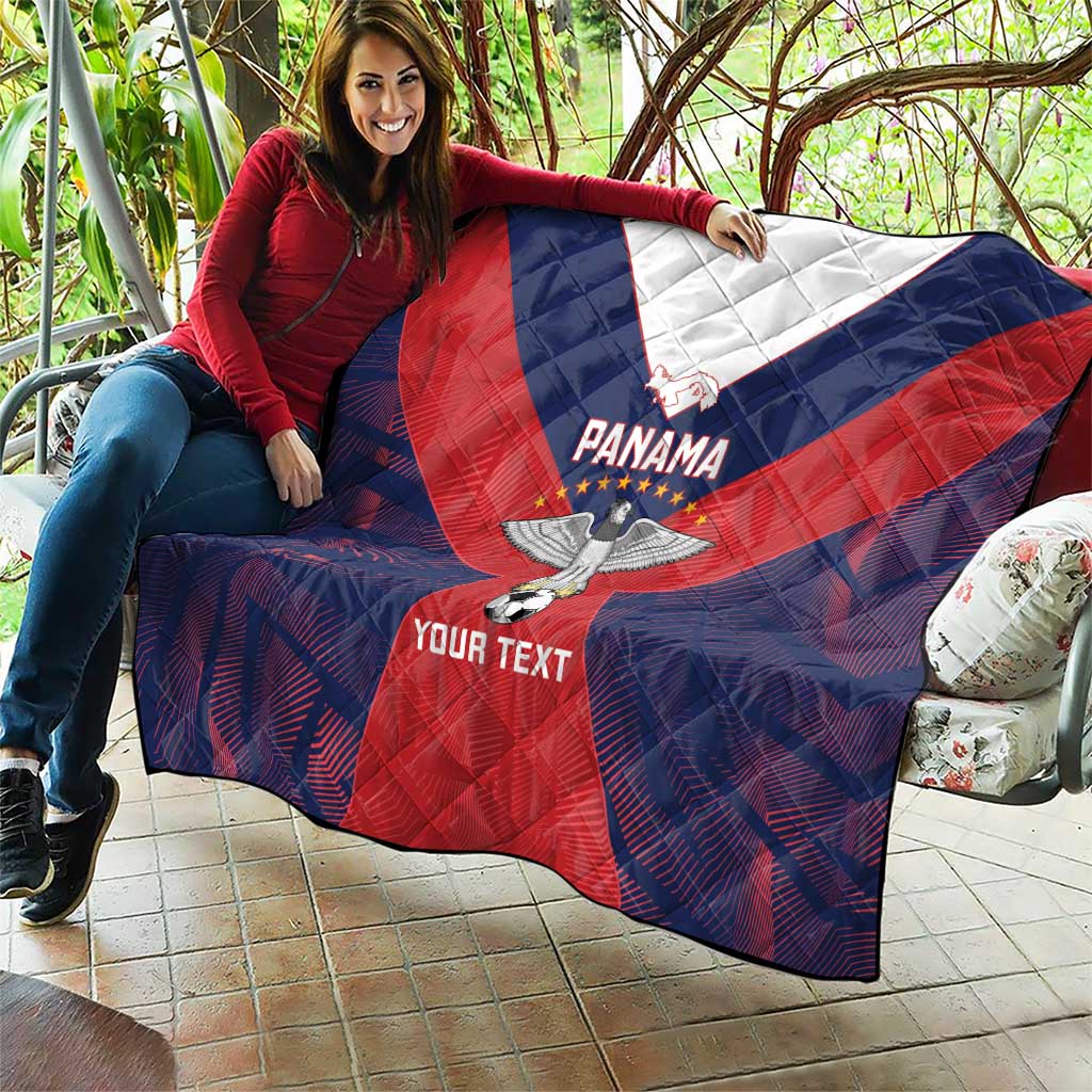 Custom Panama Football Quilt Los Canaleros Harpy Eagle - Wonder Print Shop