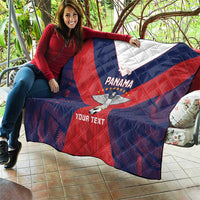 Custom Panama Football Quilt Los Canaleros Harpy Eagle - Wonder Print Shop