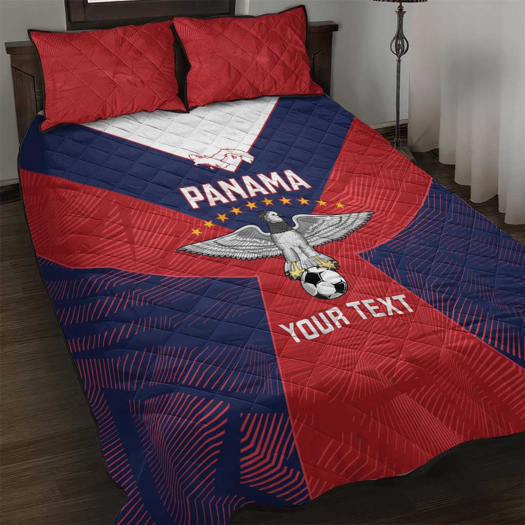 Custom Panama Football Quilt Bed Set Los Canaleros Harpy Eagle - Wonder Print Shop