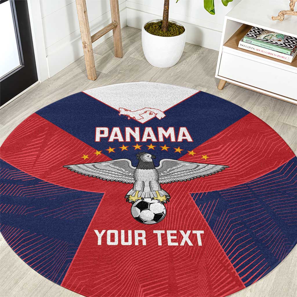 Custom Panama Football Round Carpet Los Canaleros Harpy Eagle - Wonder Print Shop