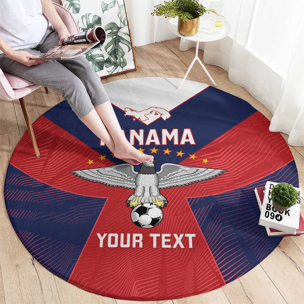 Custom Panama Football Round Carpet Los Canaleros Harpy Eagle - Wonder Print Shop