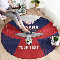 Custom Panama Football Round Carpet Los Canaleros Harpy Eagle - Wonder Print Shop