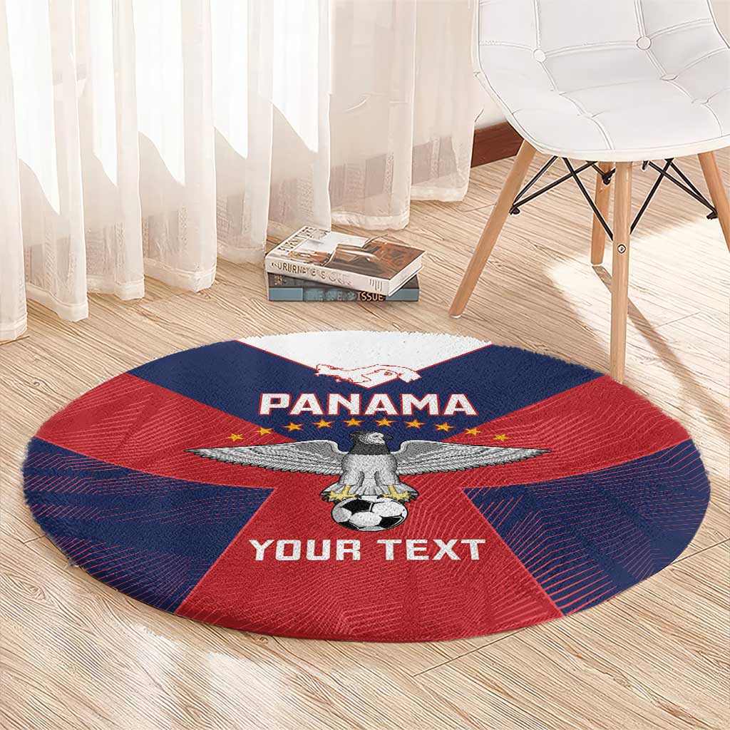 Custom Panama Football Round Carpet Los Canaleros Harpy Eagle - Wonder Print Shop