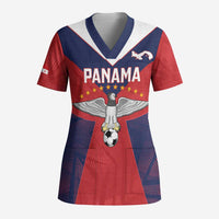 Custom Panama Football Scrub Top Los Canaleros Harpy Eagle - Wonder Print Shop