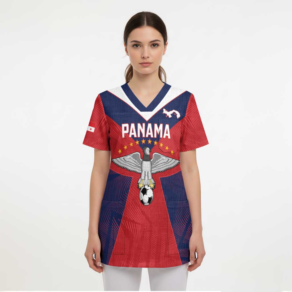Custom Panama Football Scrub Top Los Canaleros Harpy Eagle - Wonder Print Shop