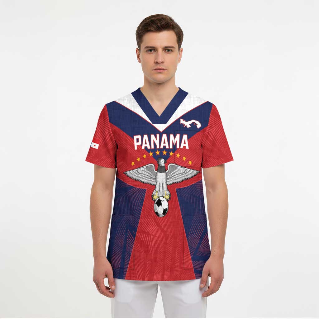 Custom Panama Football Scrub Top Los Canaleros Harpy Eagle - Wonder Print Shop