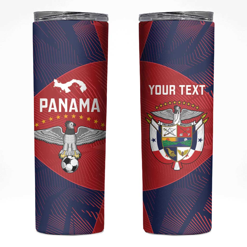 Custom Panama Football Skinny Tumbler Los Canaleros Harpy Eagle - Wonder Print Shop