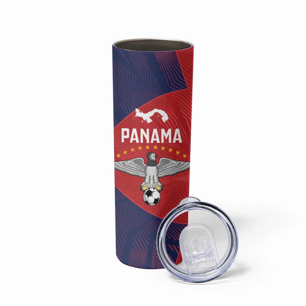 Custom Panama Football Skinny Tumbler Los Canaleros Harpy Eagle - Wonder Print Shop