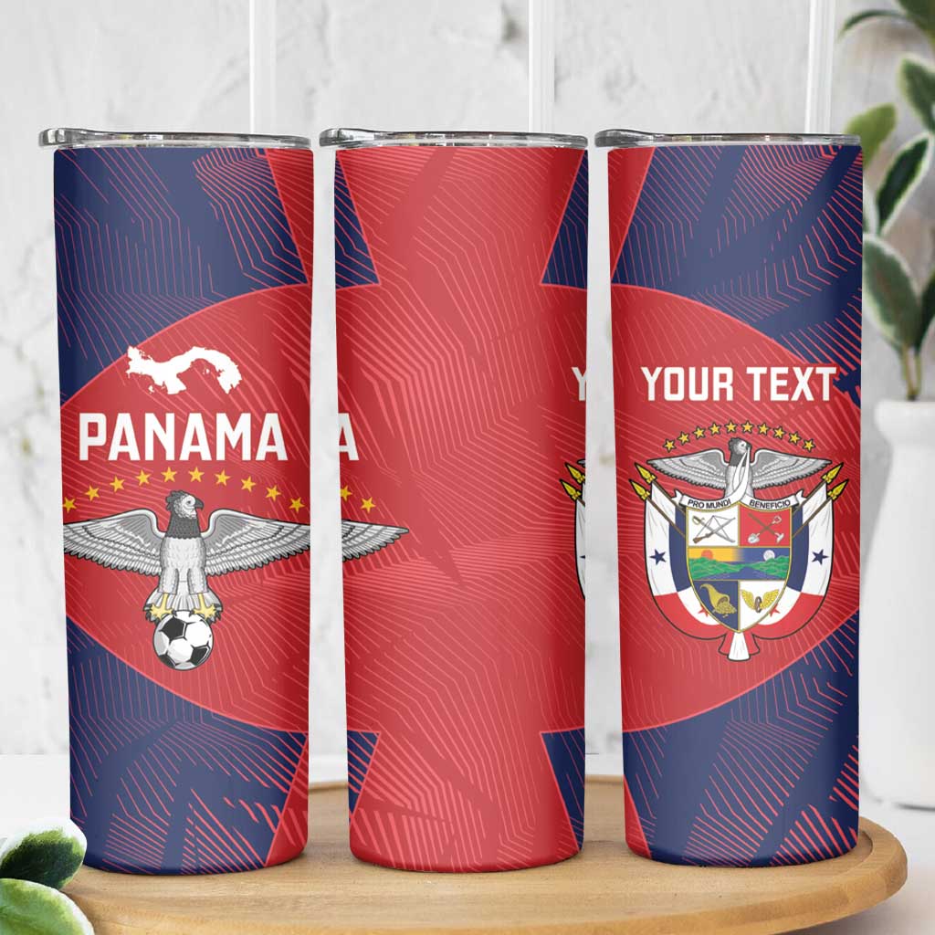 Custom Panama Football Skinny Tumbler Los Canaleros Harpy Eagle - Wonder Print Shop