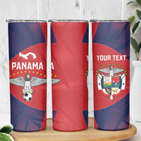 Custom Panama Football Skinny Tumbler Los Canaleros Harpy Eagle - Wonder Print Shop