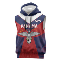 Custom Panama Football Sleeveless Hoodie Los Canaleros Harpy Eagle - Wonder Print Shop