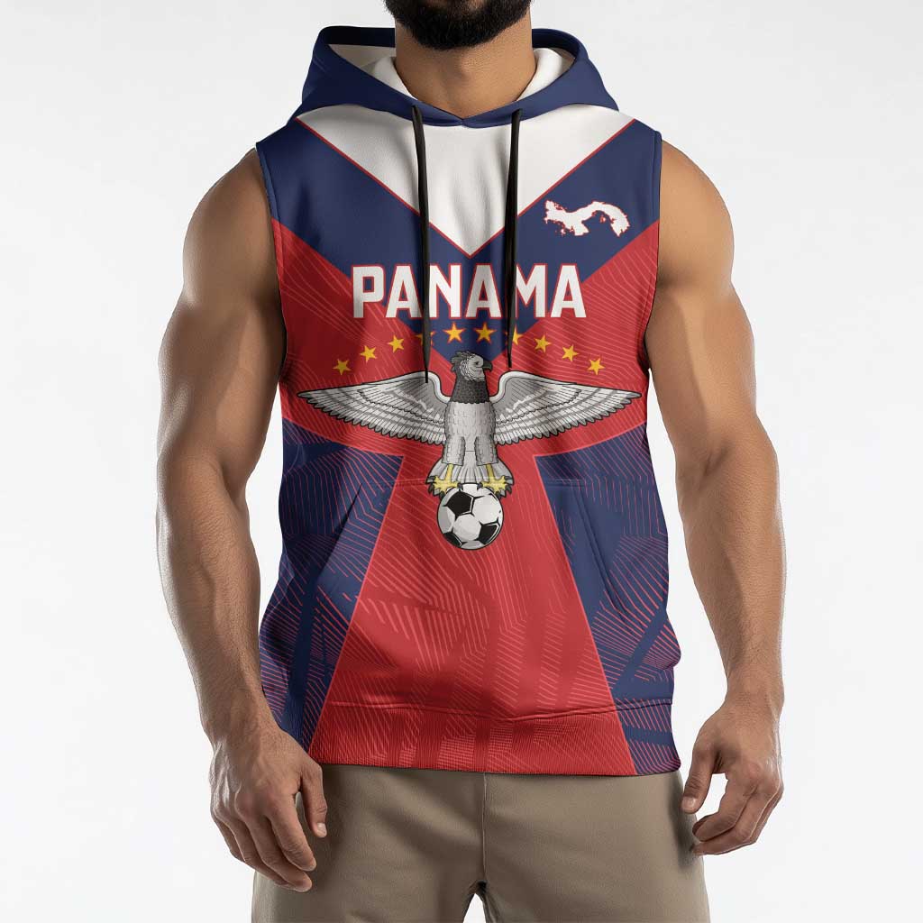 Custom Panama Football Sleeveless Hoodie Los Canaleros Harpy Eagle - Wonder Print Shop