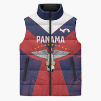 Custom Panama Football Sleeveless Puffer Jacket Los Canaleros Harpy Eagle - Wonder Print Shop