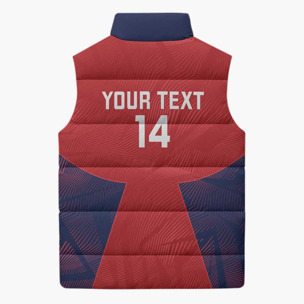 Custom Panama Football Sleeveless Puffer Jacket Los Canaleros Harpy Eagle - Wonder Print Shop