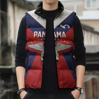 Custom Panama Football Sleeveless Puffer Jacket Los Canaleros Harpy Eagle - Wonder Print Shop