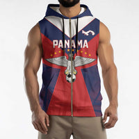 Custom Panama Football Sleeveless Zip Hoodie Los Canaleros Harpy Eagle - Wonder Print Shop