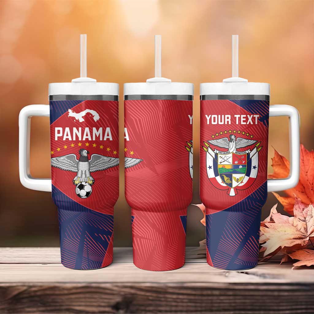 Custom Panama Football Tumbler With Handle Los Canaleros Harpy Eagle - Wonder Print Shop