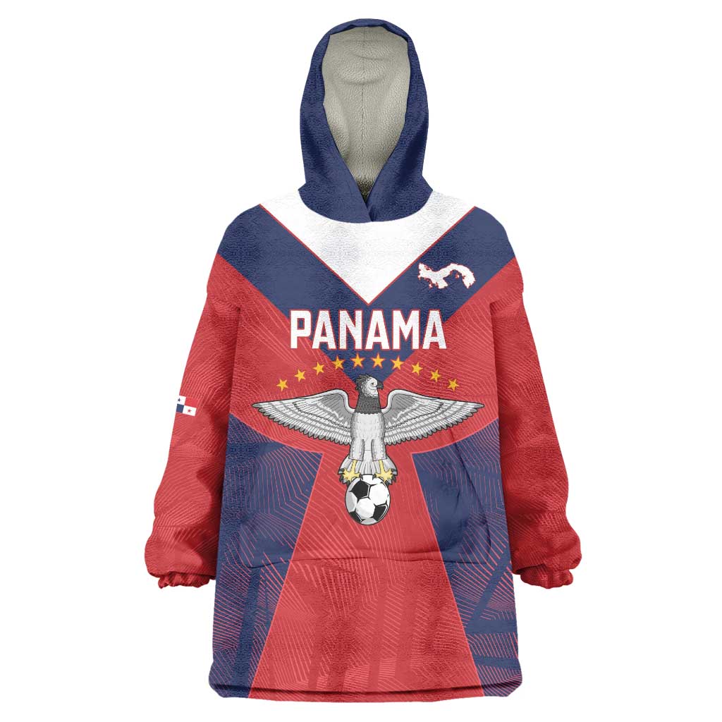 Custom Panama Football Wearable Blanket Hoodie Los Canaleros Harpy Eagle - Wonder Print Shop
