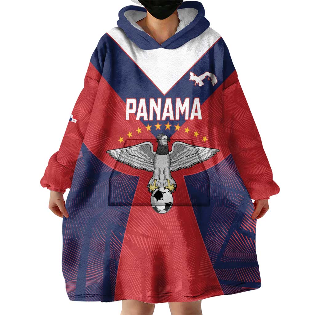 Custom Panama Football Wearable Blanket Hoodie Los Canaleros Harpy Eagle - Wonder Print Shop
