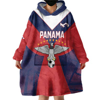 Custom Panama Football Wearable Blanket Hoodie Los Canaleros Harpy Eagle - Wonder Print Shop