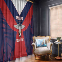Custom Panama Football Window Curtain Los Canaleros Harpy Eagle - Wonder Print Shop