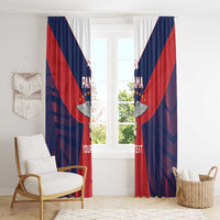Custom Panama Football Window Curtain Los Canaleros Harpy Eagle - Wonder Print Shop