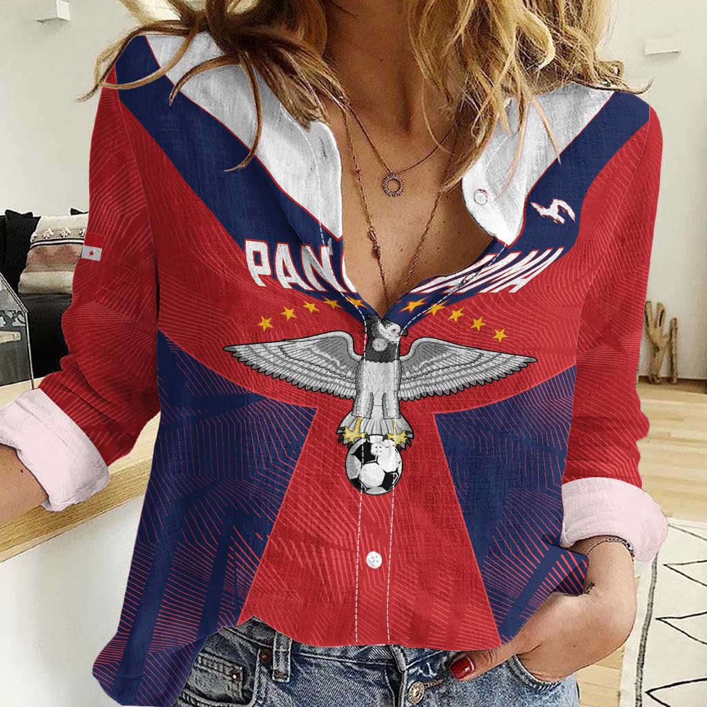 Custom Panama Football Women Casual Shirt Los Canaleros Harpy Eagle - Wonder Print Shop