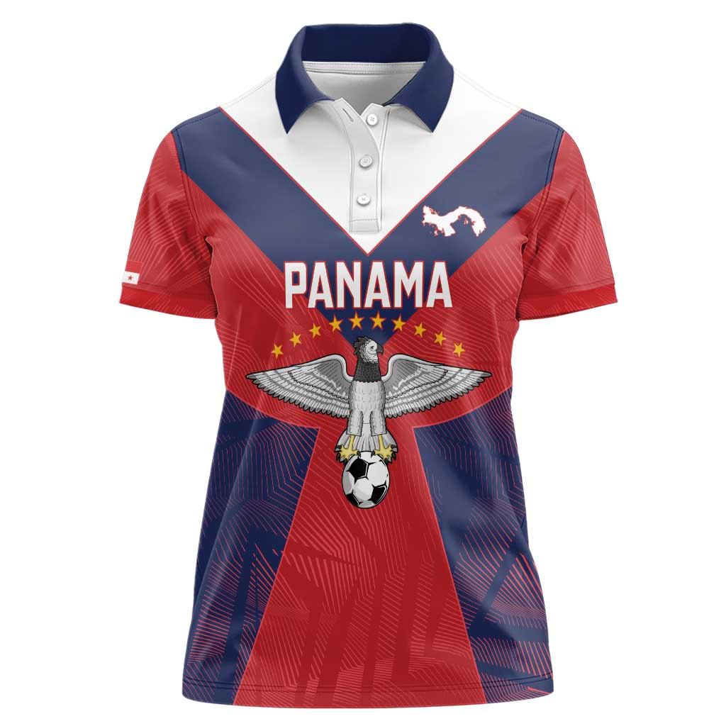 Custom Panama Football Women Polo Shirt Los Canaleros Harpy Eagle - Wonder Print Shop