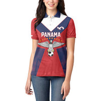 Custom Panama Football Women Polo Shirt Los Canaleros Harpy Eagle - Wonder Print Shop