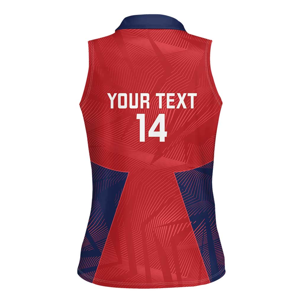 Custom Panama Football Women Sleeveless Polo Shirt Los Canaleros Harpy Eagle - Wonder Print Shop