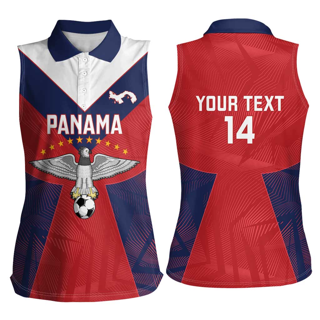 Custom Panama Football Women Sleeveless Polo Shirt Los Canaleros Harpy Eagle - Wonder Print Shop