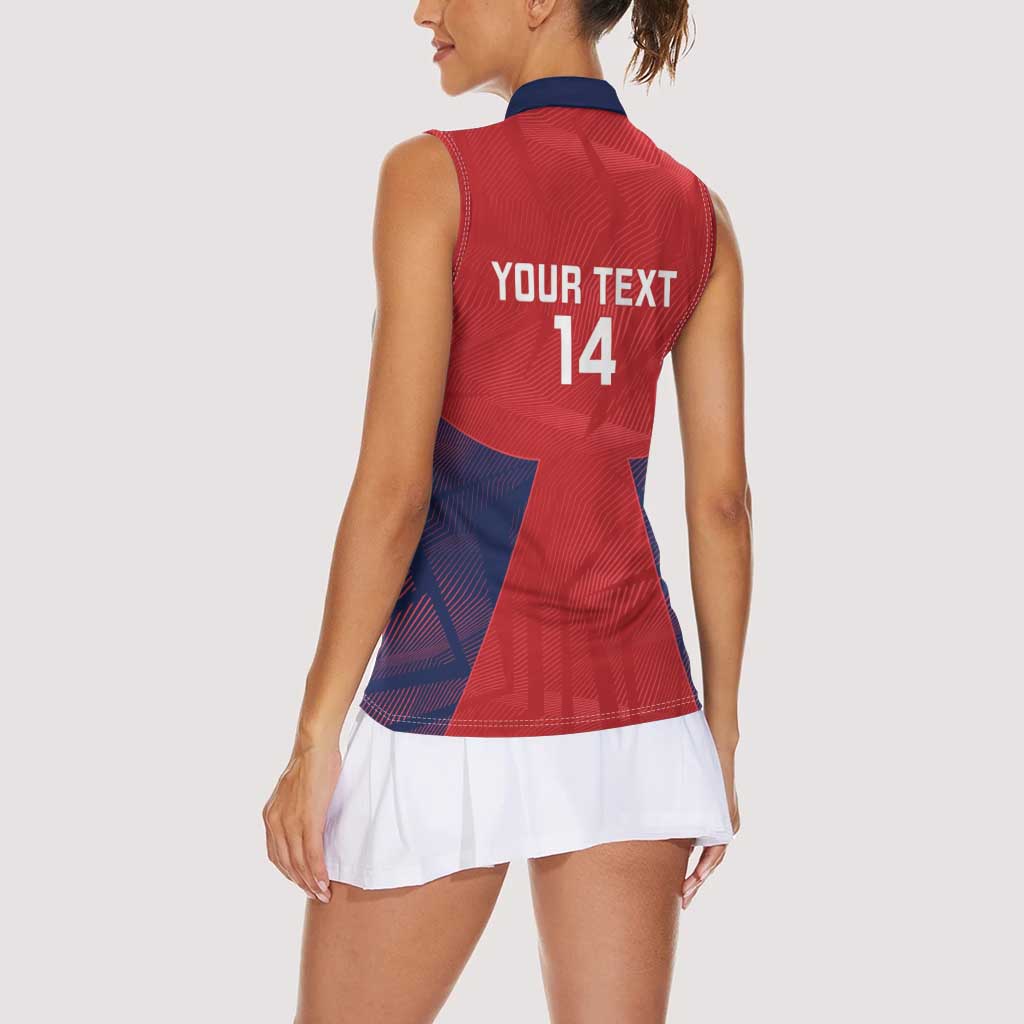 Custom Panama Football Women Sleeveless Polo Shirt Los Canaleros Harpy Eagle - Wonder Print Shop