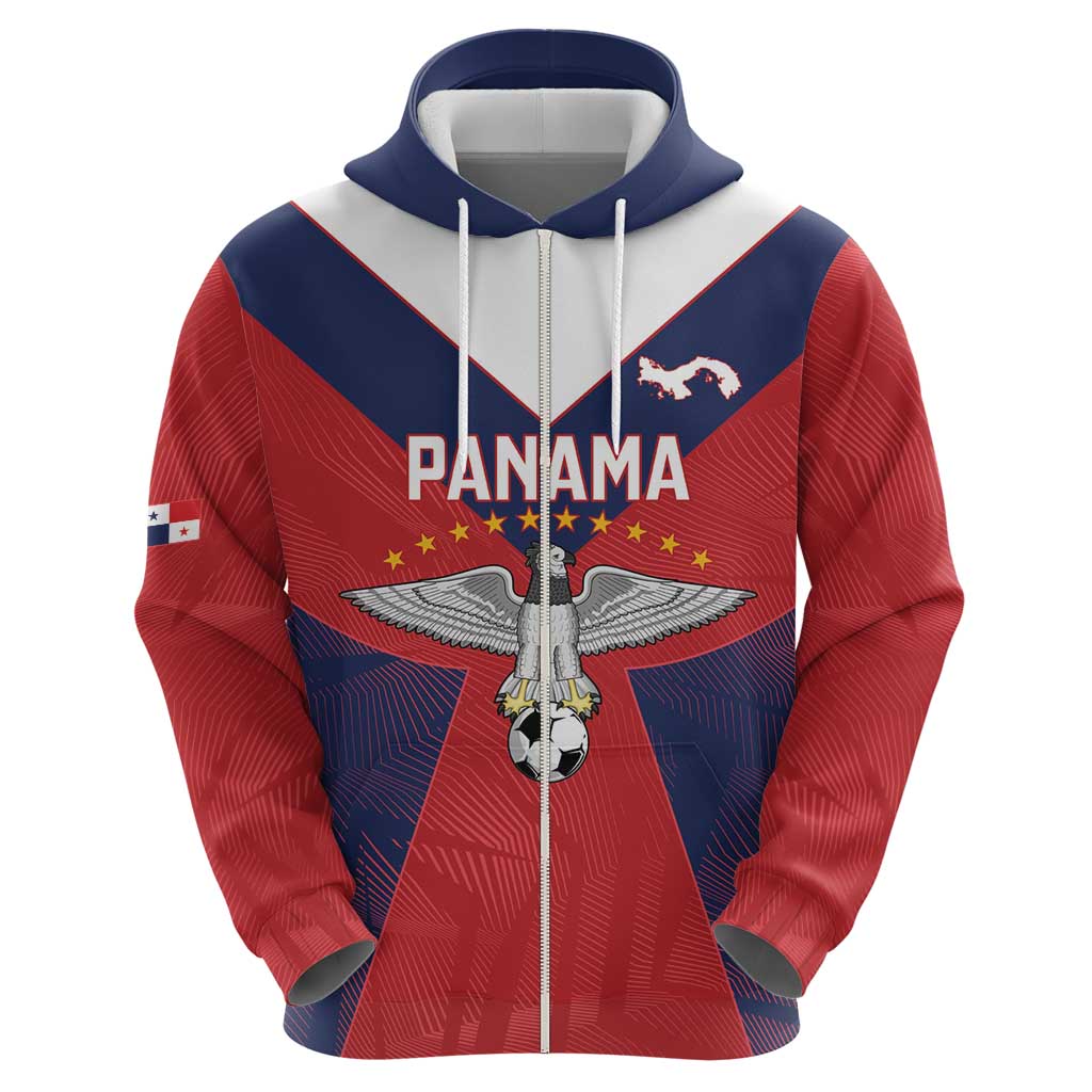 Custom Panama Football Zip Hoodie Los Canaleros Harpy Eagle - Wonder Print Shop