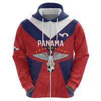 Custom Panama Football Zip Hoodie Los Canaleros Harpy Eagle - Wonder Print Shop