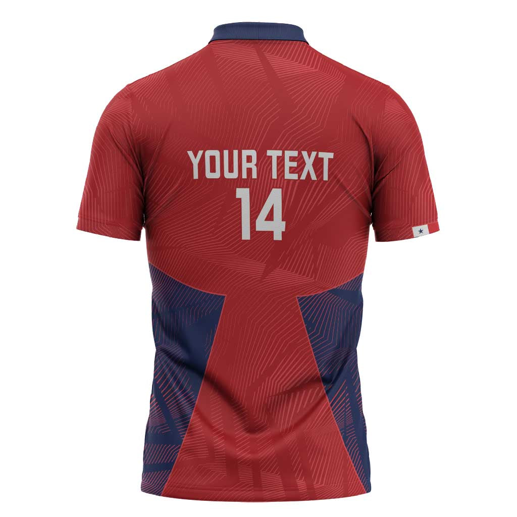 Custom Panama Football Zipper Polo Shirt Los Canaleros Harpy Eagle - Wonder Print Shop