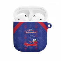 Haiti Football AirPods Case Les Grenadiers Veve Vodou Blue - Wonder Print Shop