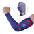 Custom Haiti Football Arm Sleeves Les Grenadiers Veve Vodou Blue - Wonder Print Shop