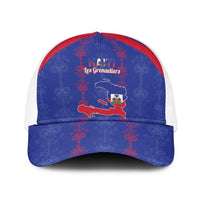 Haiti Football Baseball Net Cap Les Grenadiers Veve Vodou Blue - Wonder Print Shop