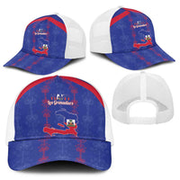 Haiti Football Baseball Net Cap Les Grenadiers Veve Vodou Blue - Wonder Print Shop