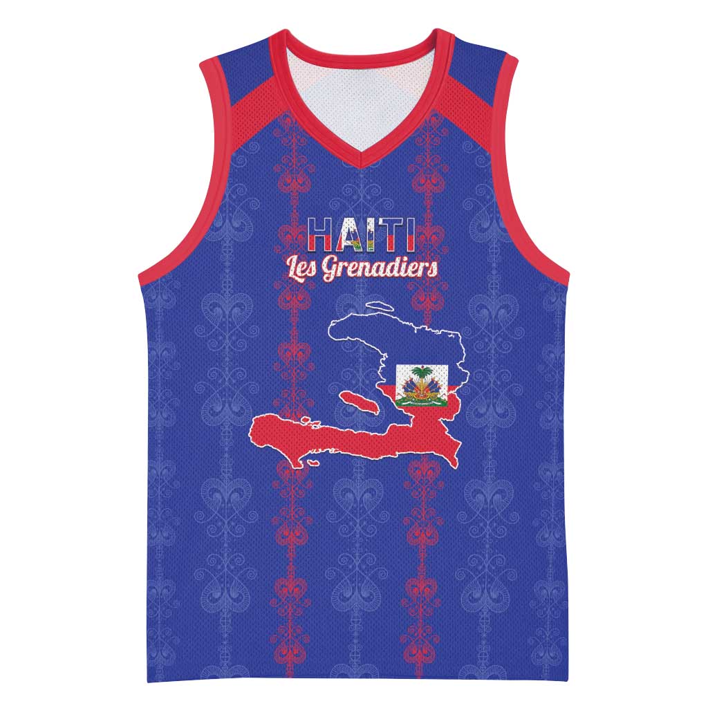 Custom Haiti Football Basketball Jersey Les Grenadiers Veve Vodou Blue - Wonder Print Shop