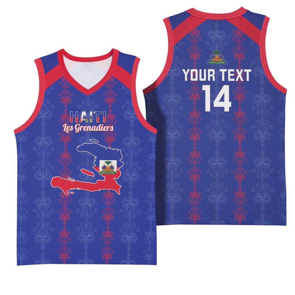 Custom Haiti Football Basketball Jersey Les Grenadiers Veve Vodou Blue - Wonder Print Shop