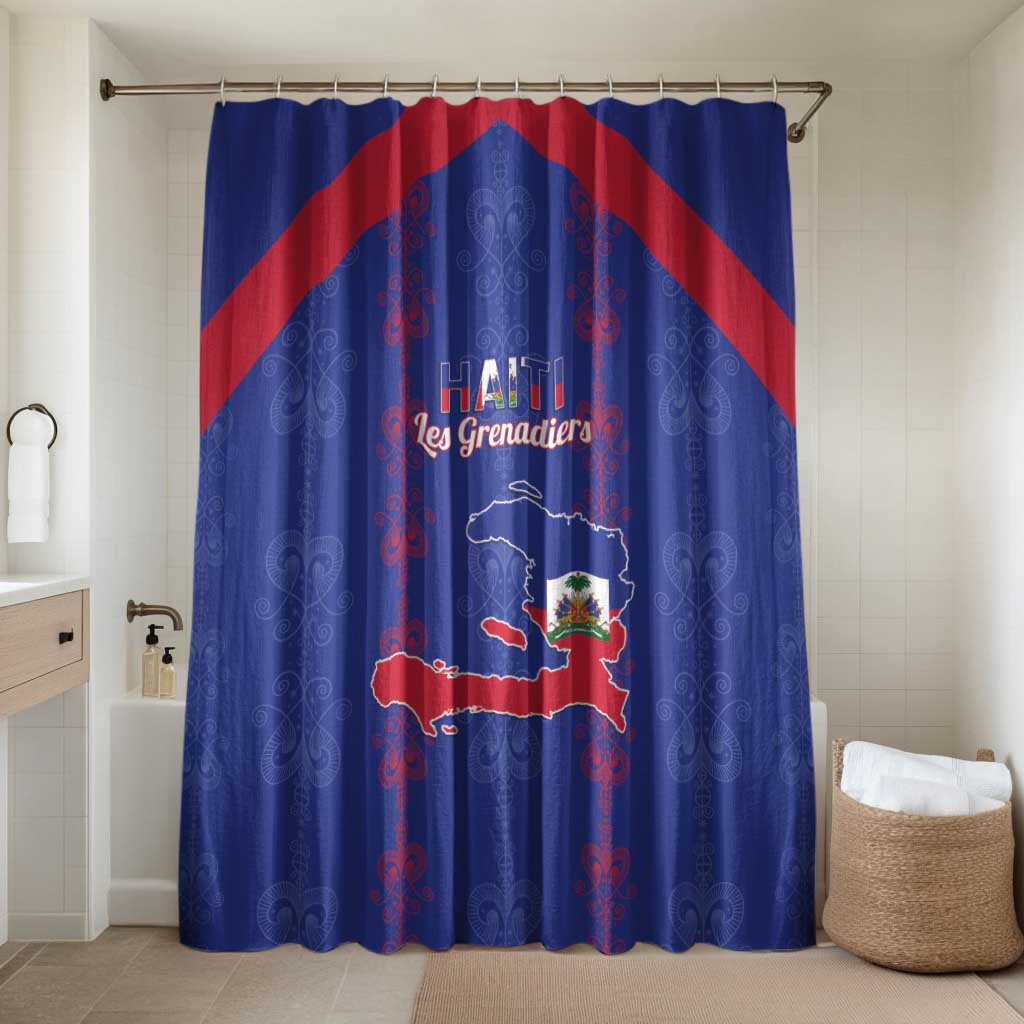 Haiti Football Bathroom Set Les Grenadiers Veve Vodou Blue - Wonder Print Shop