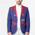 Custom Haiti Football Blazer Les Grenadiers Veve Vodou Blue - Wonder Print Shop