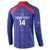 Custom Haiti Football Button Sweatshirt Les Grenadiers Veve Vodou Blue - Wonder Print Shop