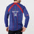 Custom Haiti Football Button Sweatshirt Les Grenadiers Veve Vodou Blue - Wonder Print Shop